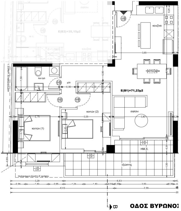 3-room apartment Β1